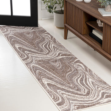 Eleni Contemporary Glam Abstract Marble Area Rug